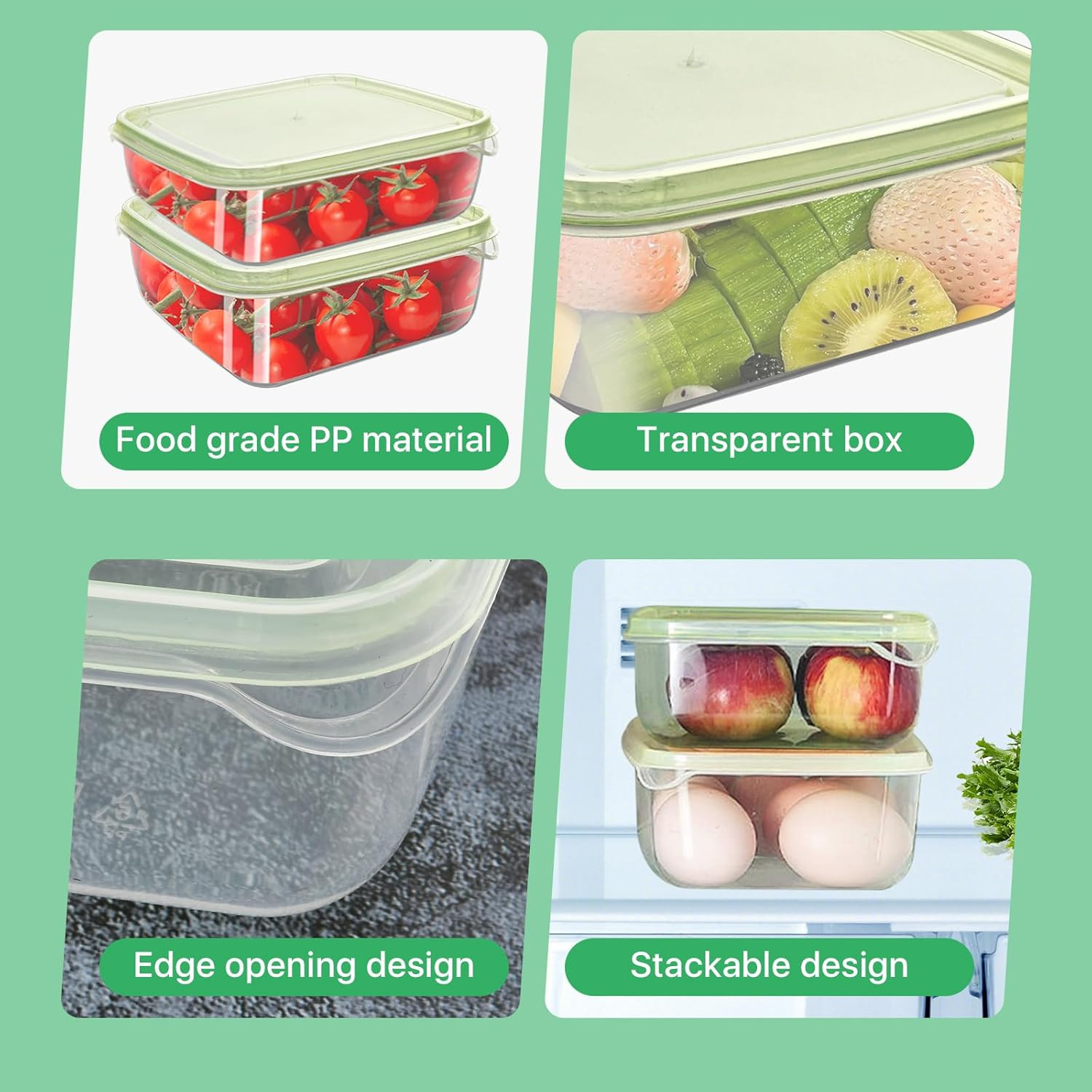 4 Pack Sliced Cheese Container for Fridge, Butter Block Cheese Slicer Holder wit