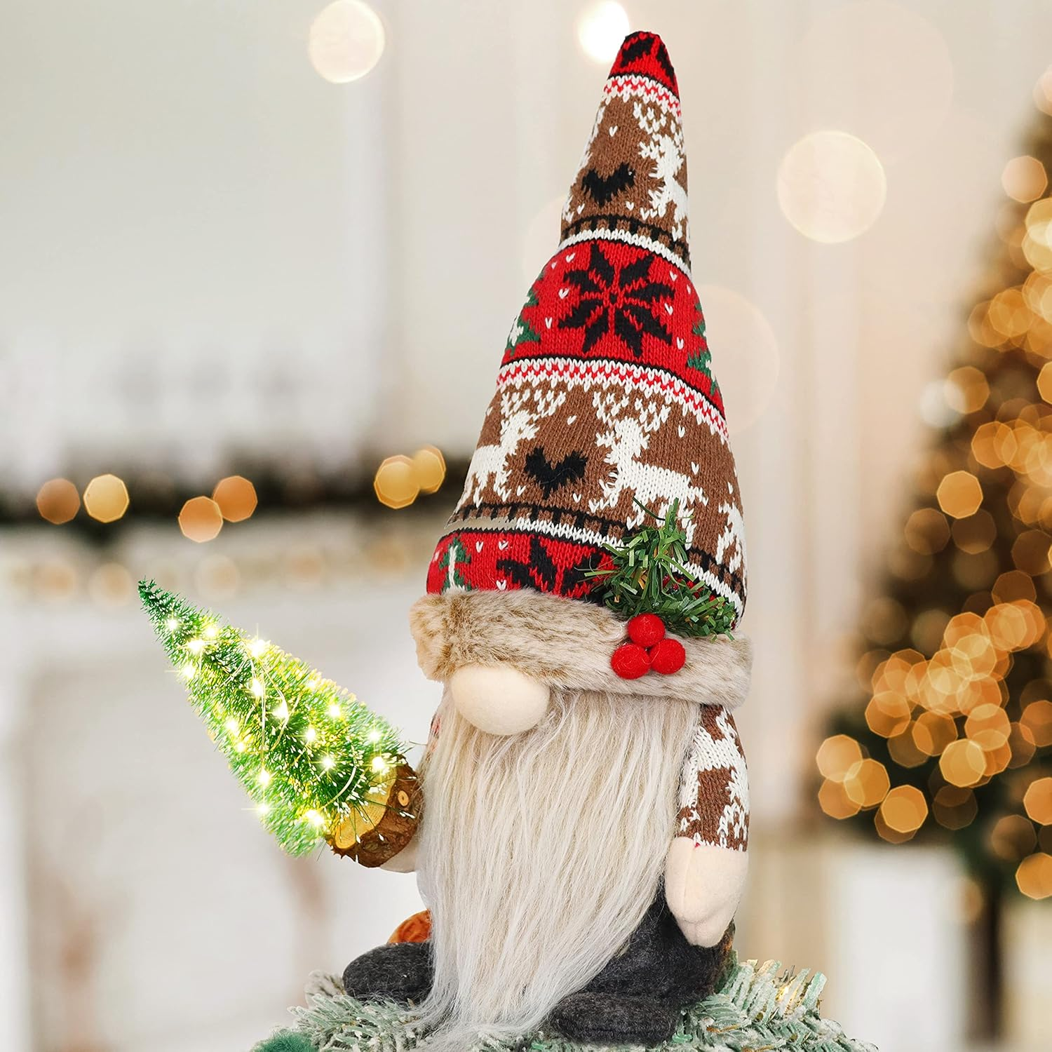 Christmas Tree Topper, Gnome Christmas Decoration, Star Tree Topper, Gnome Chris