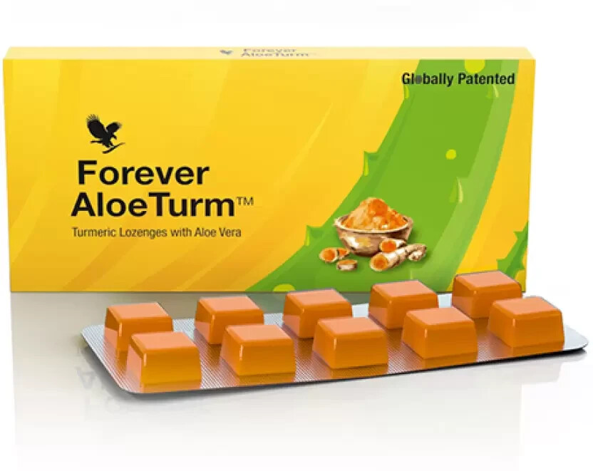 FOREVER ALOE TURM (10 Tablets) Turmeric Lozenges with Aloe Vera