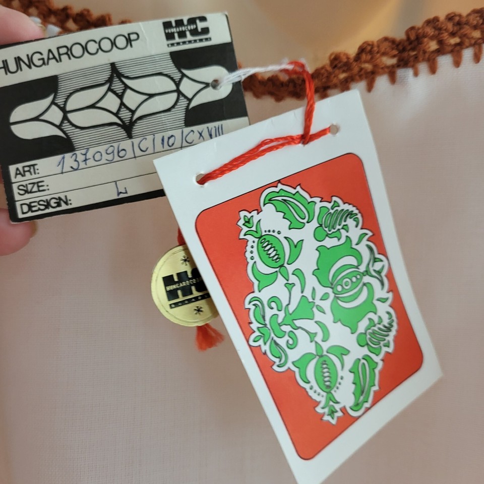 Vintage Hungarian Blouse Embroidered Peasant Top Ethnic Folk Shirt Sz L