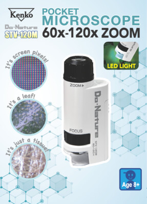 Kenko Taschen Mikroskop, pocket microscope 60x-120x, STV-120M mit LED Licht