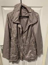Bm Shiny Ash Pink Windbreaker Coat Size 18 Zipped Pockets New
