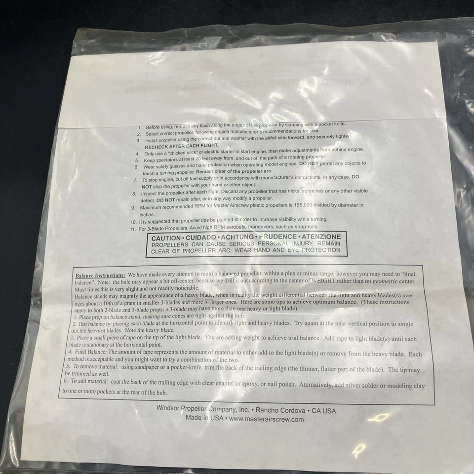 Master Airscrew/windsor Propeller 3 Blade Prop 8 x 6 MA0860T NIP - Image 4 of 4