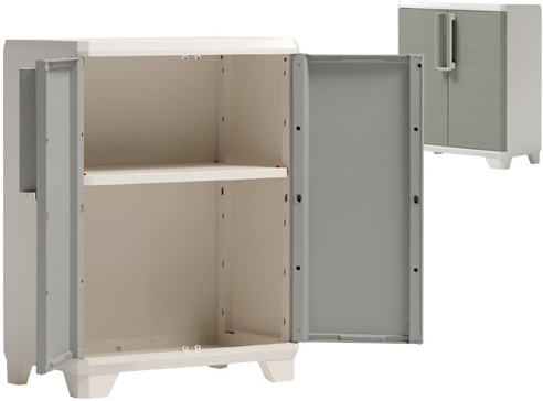 ARMADIO TUTTOPIANI BASSO KETER LINEAR WOOD 2 ante effetto legno 68x39x90h