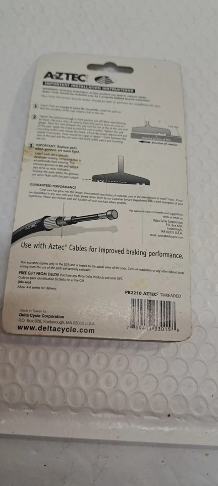 Pastillas de freno roscadas aztecas para bicicleta, 2 zapatas/pastillas de freno Foto 4 de 4