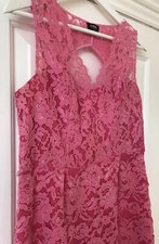 Image of Oasis Candy Pink Lace Dress Size 14 Wedding Party New Perfect Condition