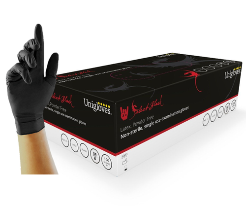 GUANTI UNIGLOVES LATTICE NITRILE SENZA POLVERE MONOUSO BIANCO NERO ROSA BLU - Foto 17 di 43