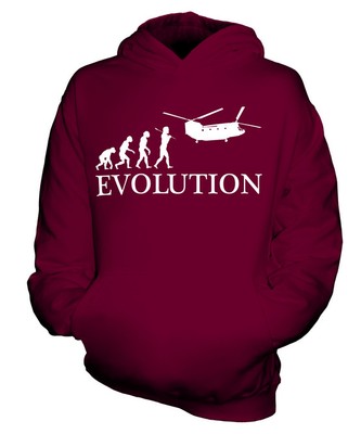 HUBSCHRAUBER CHINOOK EVOLUTION DES MENSCHEN KINDER KAPUZENPULLOVER HOODIE JUNGEN