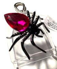 Bath Body Works Black Spider Ruby Pink Gem PocketBac Holder Keychain NWT