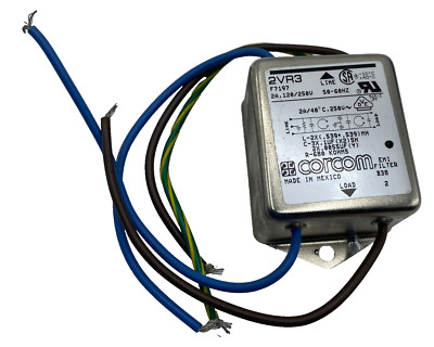 CORCOM 2VR3 POWER LINE FILTER F7197 2A, 120/250V 50-60HZ EMI FILTER B38 