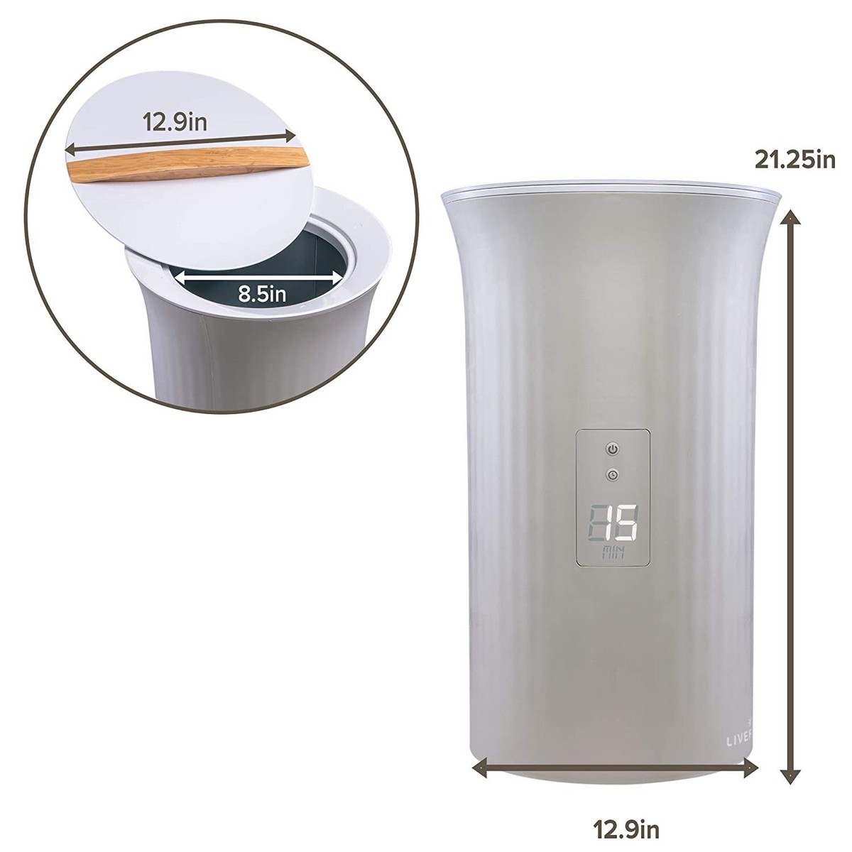 LiveFine Towel Warmer LFHTTWL01 Fits Up to Two 40” x 70” - Gray  843812125963 | eBay
