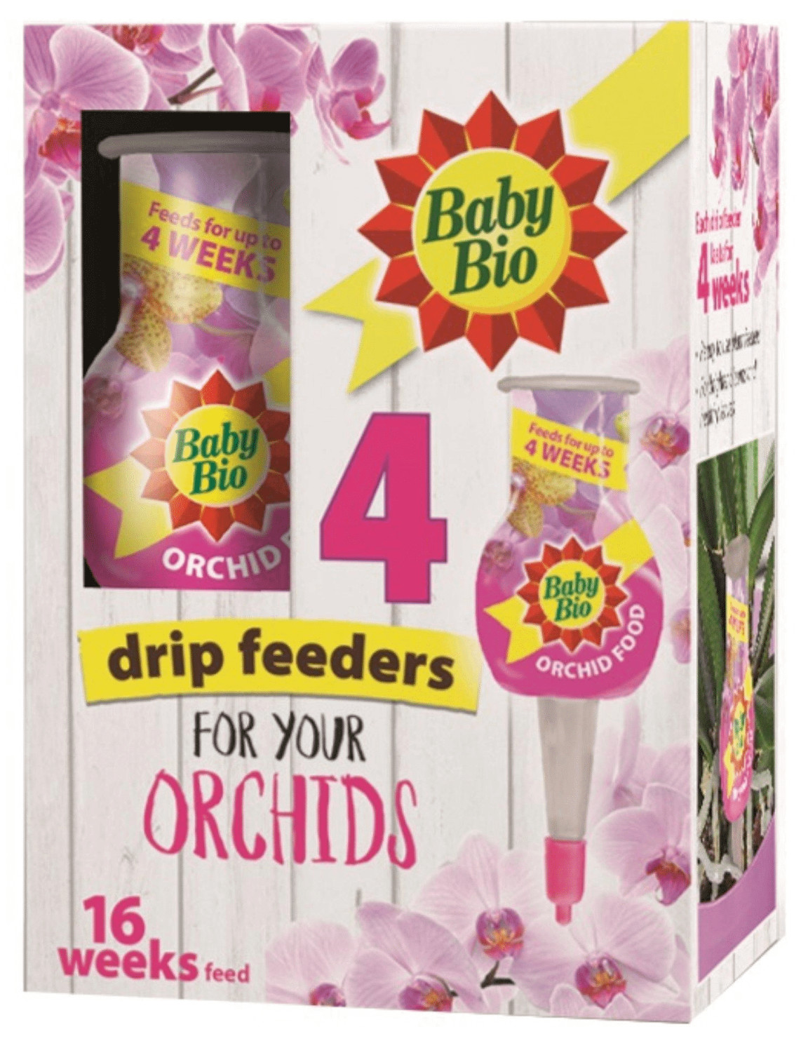 4x Baby Bio Orchid Houseplant Food Drip Feed Fertiliser - 4x 40ml