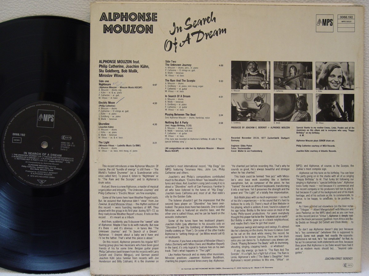 独LP Alphonse Mouzon In Search Of A Dream 0211965MSW MPS Records /00260 MOUZON,ALPHONSE - Alphonse Mouzon - In Search Of A Dream
