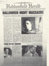 1978 Halloween Haddonfield Herald Halloween Night Massacre Michael Myers 🔪🎃