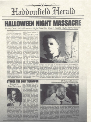 1978 Halloween Haddonfield Herald Halloween Night Massacre Michael - Foto 9