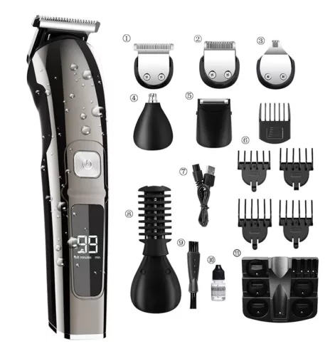 Cordless Men's Professional Electric Barber Hair Trimmer Clipper Body Beard Kit - Picture 3 of 10