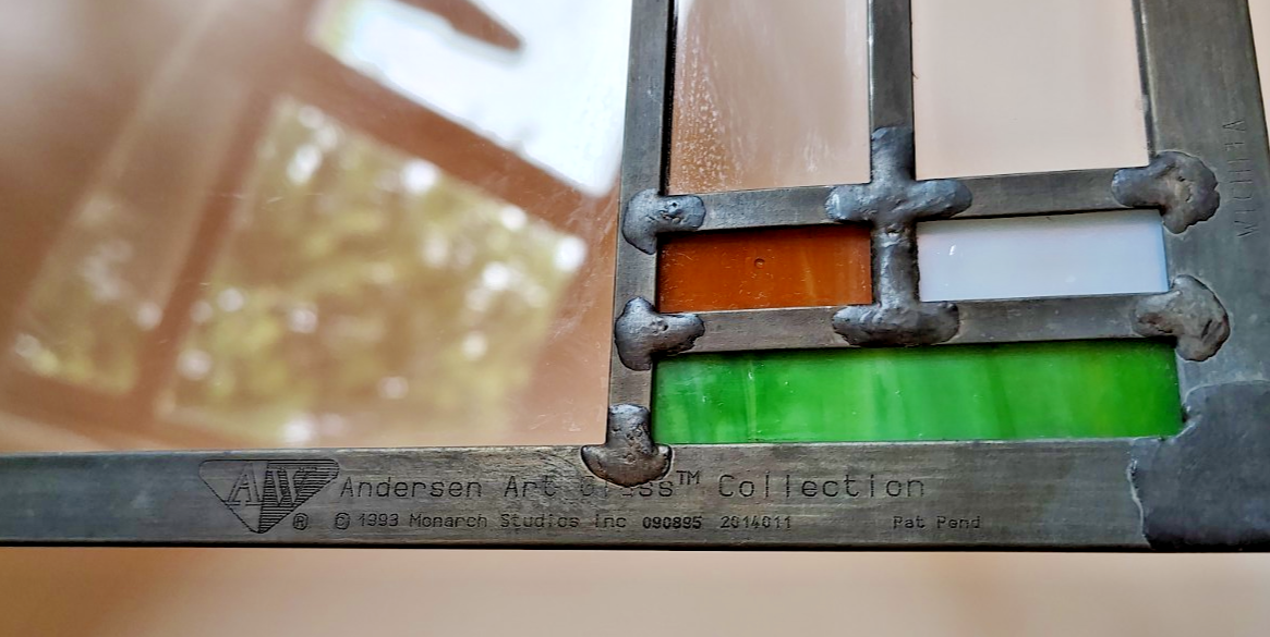 Vintage 1993 Andersen X Monarch Art Stained Glass Window Prairie