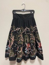 Vintage 50s-60s Bombshell Pinup Pagoda Asian Garden Novelty Print FREE SHIPPING 
