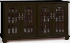 Leslie Dame TVGD-48 Black Mission Style Plasma Television Stand Media Storage