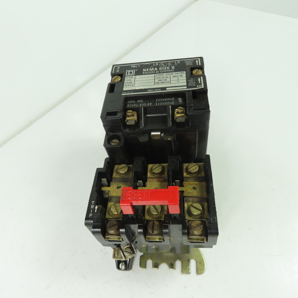 Square D 85366 SBG2 Nema Size 0 Motor Starter Contactor 600V