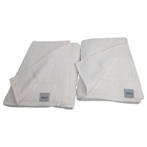 Hilton Hotel & Resorts White Bath Towels 100% Cotton Sobel Westex 27x50 Lot of 2