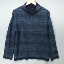 pas de calais Sweater Womens Medium Blue Green Mohair Wool Made in Japan