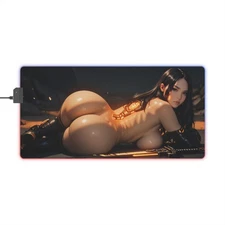 Tachy Sexy Stellar Blade RGB LED Desk Mat – Huge Sci-Fi Pad, HD Glow Surface