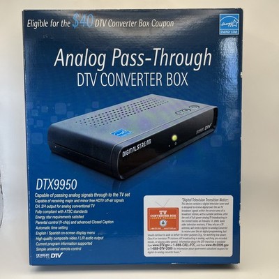Digital Stream DTX9950 DTV Converter Box Analog Pass-Through NIB