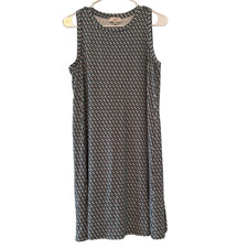 LOFT Sleeveless Teal Geometric Dress Size Medium Lightweight Stretch Comfortable