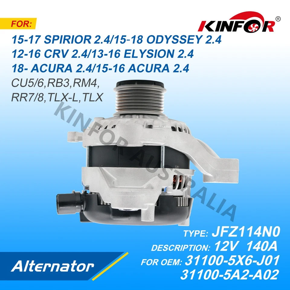 Fred Alternator Fits Honda 2015+ 2.4L Acura,Odyssey,CRV (For Denso Model)  JR-JF - Image 3 of 4