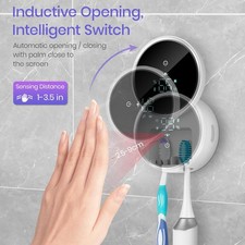 Smart Toothbrush Cleaner Holder, Auto Inductive Cover Wall Mount for Bathroom
