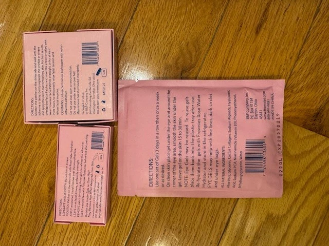 Lote de 3 geles y parches faciales Frownies debajo de los ojos nuevos, precintados Foto 2 de 2