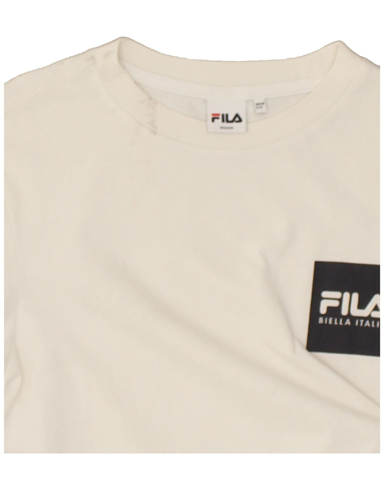 T shirt uomo FILA top media cotone bianco AY56