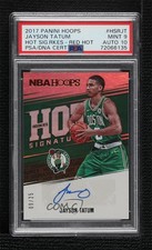 2017-18 NBA Hoops Signatures Rookies Red Hot /25 Jayson Tatum PSA 9 MINT Auto RC