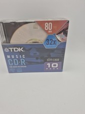 TDK CD-R 10 Pack CDs with Cases New In Sealed Package 80 Min.