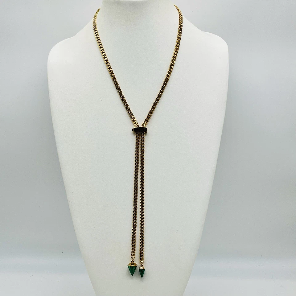 Collar Vita Fede Titan Lariat con Piedra Malaquita Verde Italia Foto 3 de 4