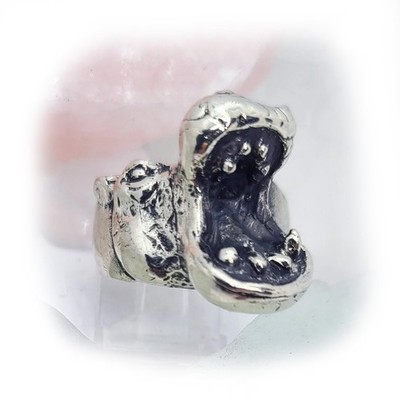 Hippo Attack Sterling Silber Ring