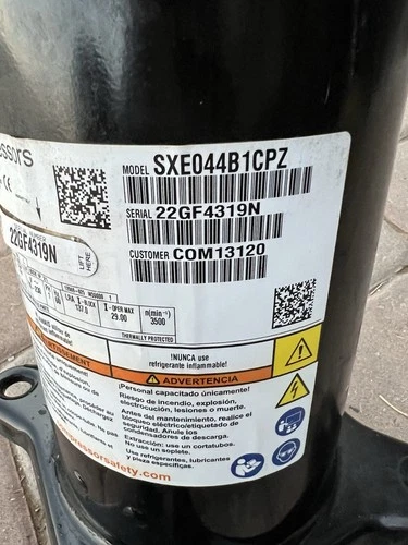 Alliance Compressor  SXE044B1CPZ COM13120  220v 60 Hz 1 PH R410A ! Year 2022