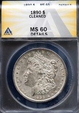 1890 $1 Silver Morgan Dollar MS 60 Details ANACS # 7914386 + Bonus