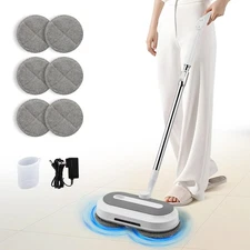 Cordless Electric Spin Mop for Floor Cleaning with Water Sprayer, LED Headlig...