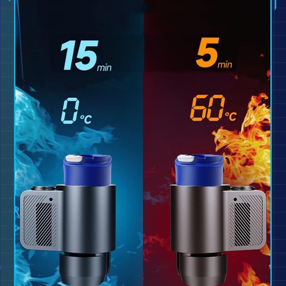 2-in-1 Smart Cooler Cups Holder, Portable Car Cooler Cup Mug Tumbler Holder P...