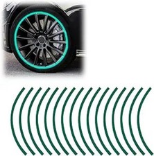 16PCS 17''-19'' Reflective Wheel Rim Stripe Sticker Decal, Waterp Color: Green