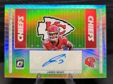 2025 Panini Optic Jared Wiley Hashmarks Auto Silver Holo SP Kansas City Chiefs
