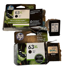 HP63XL Tri-Color and Black Noir Empty Ink Cartridges Omi Original Packaging