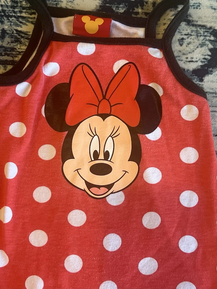 Mameluco rojo a lunares Minnie Mouse vintage sin mangas de Disney para bebé niña talla 12M Foto 2 de 4