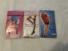 Vintage Sophia Thigh High Stockings 100 Nylon Deadstock 3 Pack BLK/Coffee/Tan