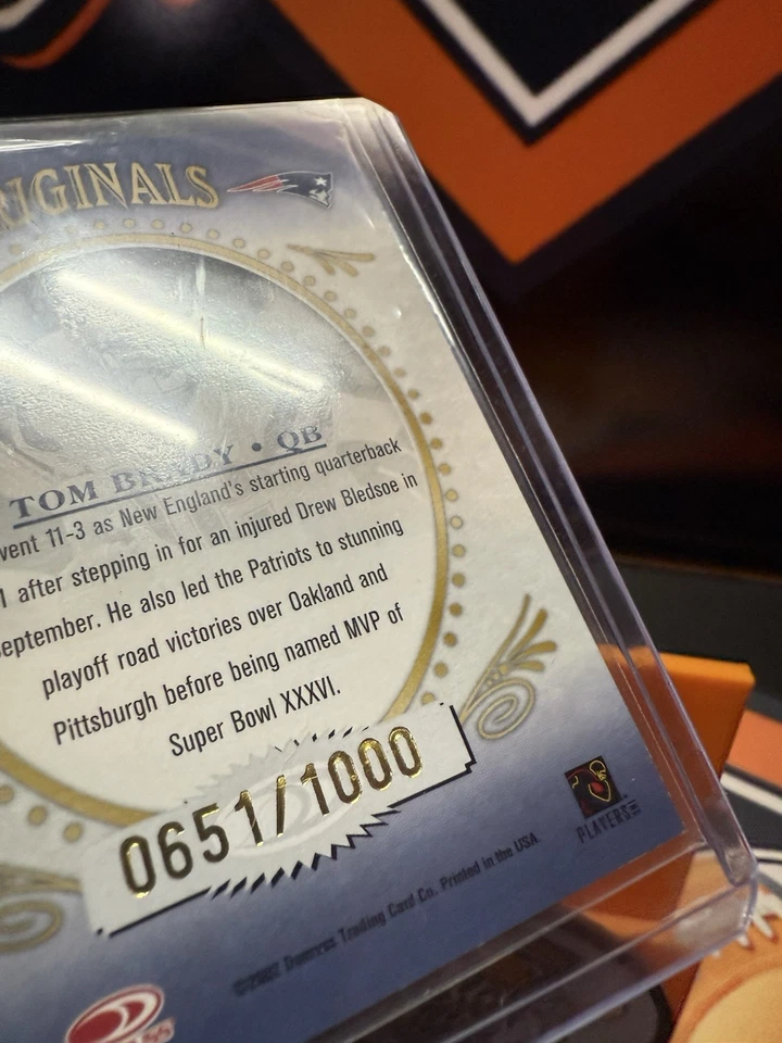 Donruss DK Originals Gridiron Kings 2002/1000 Tom Brady Foto 3 de 3