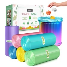 8 Gallon 330 Counts Strong Trash Bags Garbage Bags by Teivio, Bathroom Trash ...