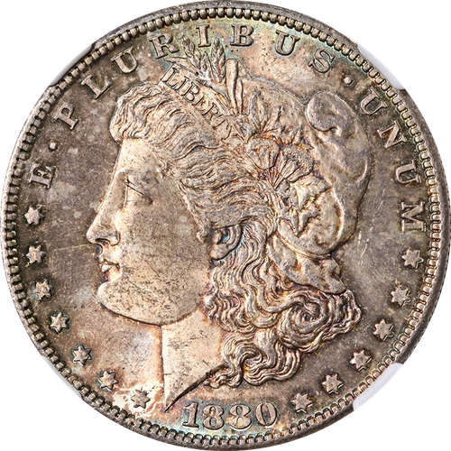 1880-S Morgan Silver Dollar NGC MS64 - Colorful Toning