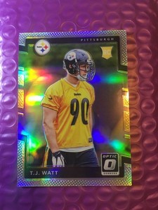 T.J. TJ Watt 2017 Donruss Optic #122 RC Silver Prizm Holo